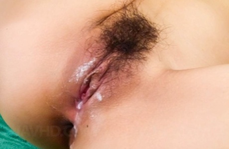 Japanese chick Erena Aihara sports a creampie after undergoing a BBG fuck