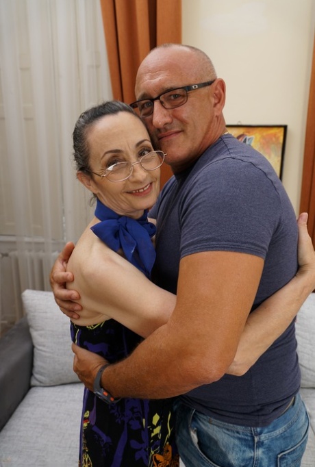 Horny old granny bares her slender body for some hot doggystyle fucking