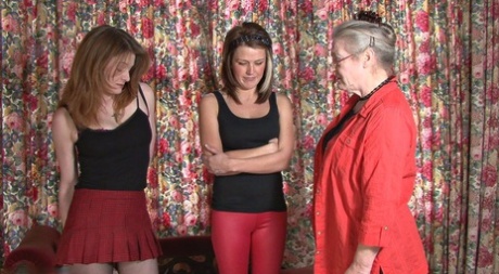 Young girls receive brutal canings from a wicked old lady
