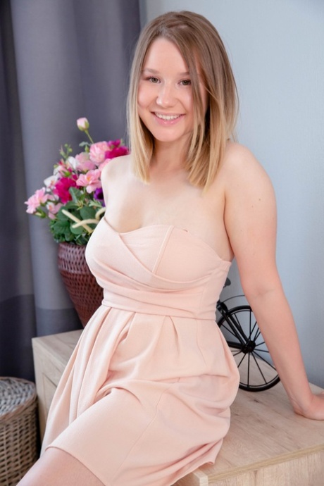 Busty girl Amalia Davis is stripped naked before anal sex and a facial cumshot