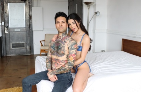 Sexy brunette Kylie Rocket ends up on top during sex with her tattooed lover