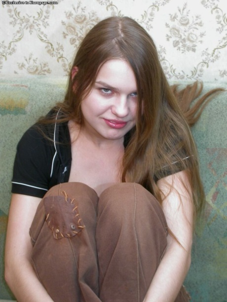 Teen babe with brunette hair Ella is showing her amateur body