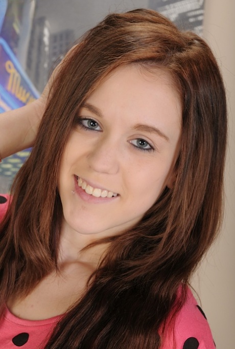 Brunette amateur teen Trinity undressing her panties to show that pussy