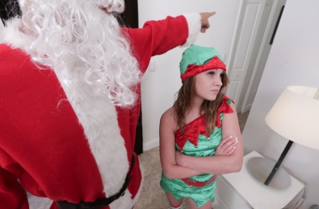 Christmas babe Lizzie Bell fucks with perverted long-dicked Santa