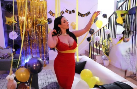 Busty Angela White takes a cock in her warm cunt after a New Year's party