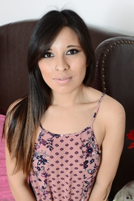 Horny Latina Jasmine Gomez shows her curves and rubs her tasty vagina