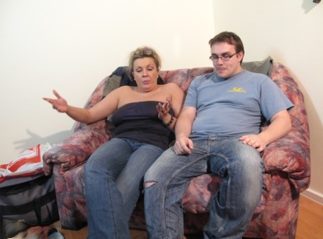 Chubby neighbor with big tits gets her twat filled by a horny guy