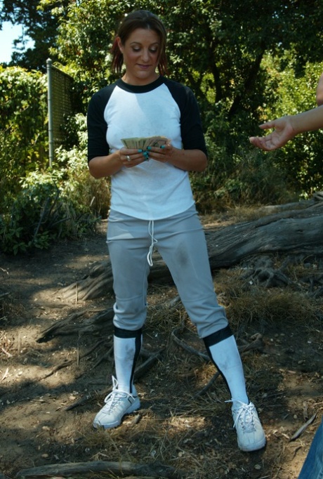 Cute softball player Ariana Jollee gets bound and shocked by three lezdoms