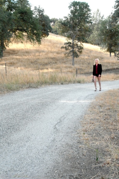 Submissive blonde babe Kelly Wells gets picked up and tormented by a stranger