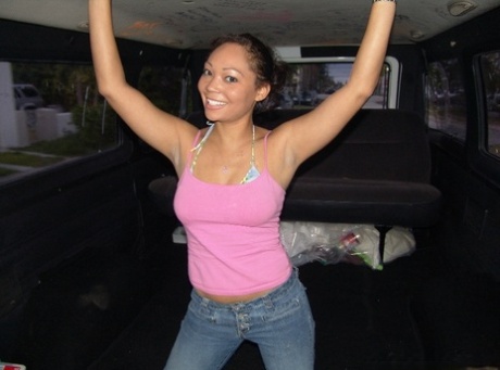 Breathtaking Latina Lexi gives a great titjob and BJ to a stranger in a van