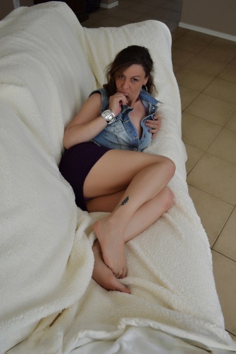 Naughty MILF Emily Rain shows her hot holes before giving a perfect BJ