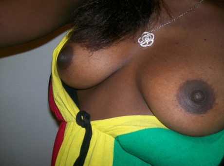 Ebony teen Tristina Brown takes selfies of her juicy tits & chocolate holes