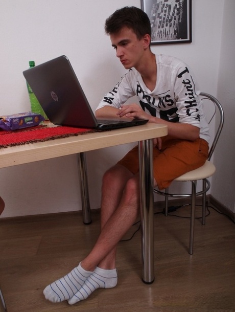 Horny teen gays Dan and Paul undress and pleasure each other's cock
