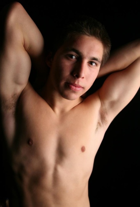 Horny gay Vasilis doffs his shirt and jeans and flaunts his hairy cock