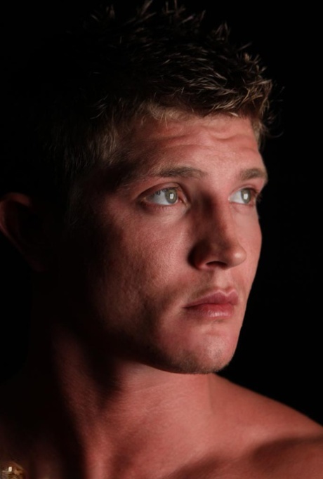 Muscular gay guy Sinclair flaunts his strong naked body & his hard dick