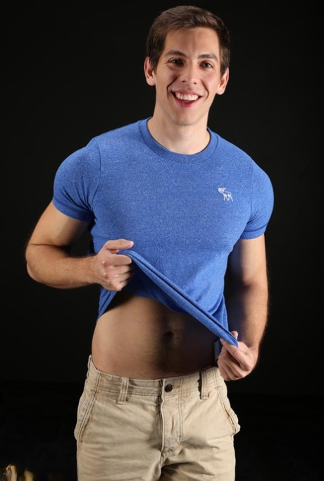 Handsome gay Greyson shows off his hard cock and his girly big booty