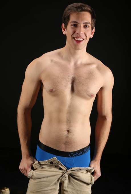 Handsome gay Greyson shows off his hard cock and his girly big booty