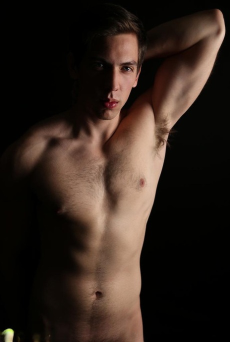 Handsome gay Greyson shows off his hard cock and his girly big booty