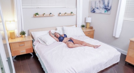 Blonde granny Sally D Angelo displays her massive juggs and gets banged in POV