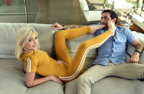 Blonde teen Jessie Saint gets fucked hard & has her toes & pussy licked