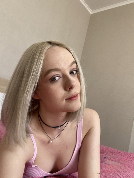 Cute blonde Eva Barbie shows her teen tits & her beautiful butterfly tattoo