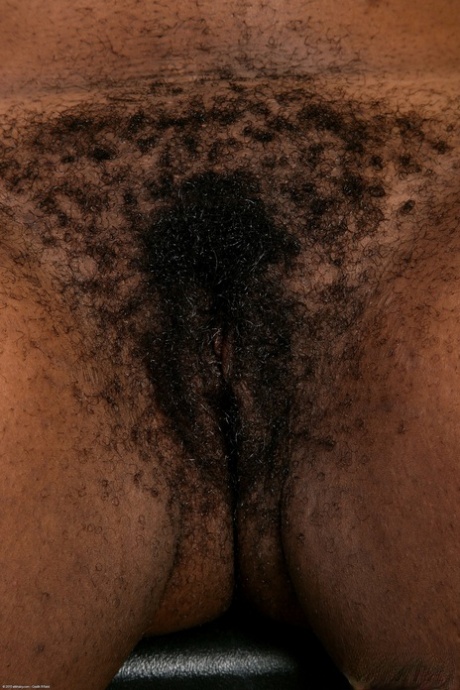 Stacked black babe Misty shows off her big tits & spreads her hairy pussy