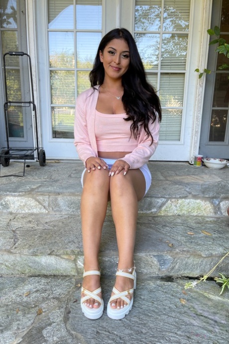 Beautiful Latina Sophia Leone shows off her juicy tits, big ass & holes
