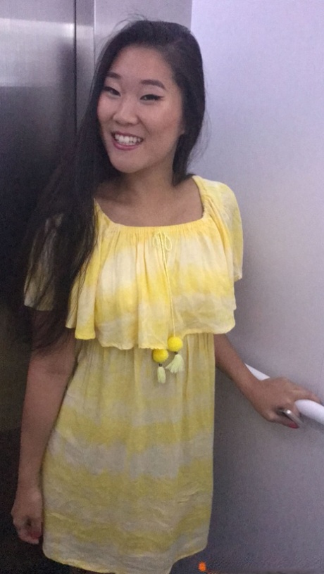 Asian Fang B lifts up her yellow dress and moves her undies aside for POV sex