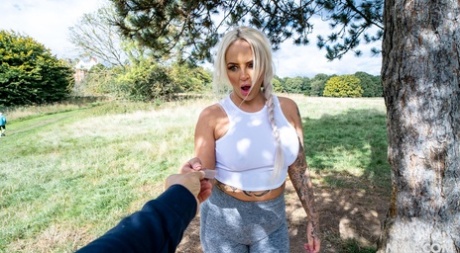 Curvy blonde MILF Louise Lee shows her big ass and gets rammed in POV