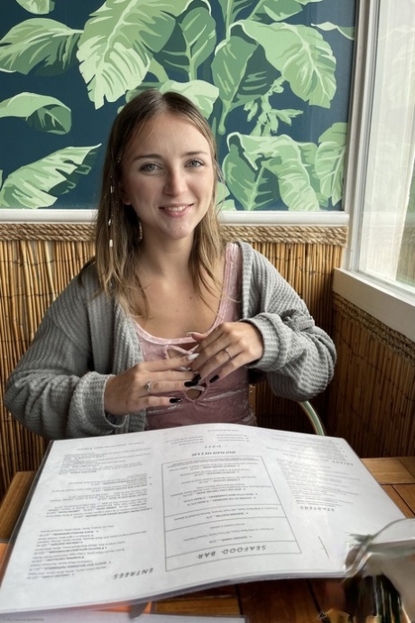 Adorable teen Macy Meadows flaunts her tasty pussy in solo action