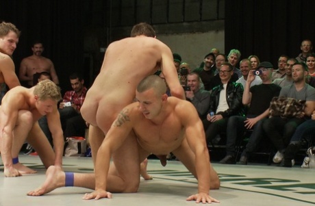 Naked Kombat starring Chris Tyler, Gavin Waters, Matthew Singer XXX Pics