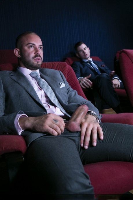 Gay perverts Bruno Max & Lukas Daken having anal sex at the movies