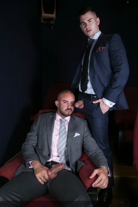 Gay perverts Bruno Max & Lukas Daken having anal sex at the movies
