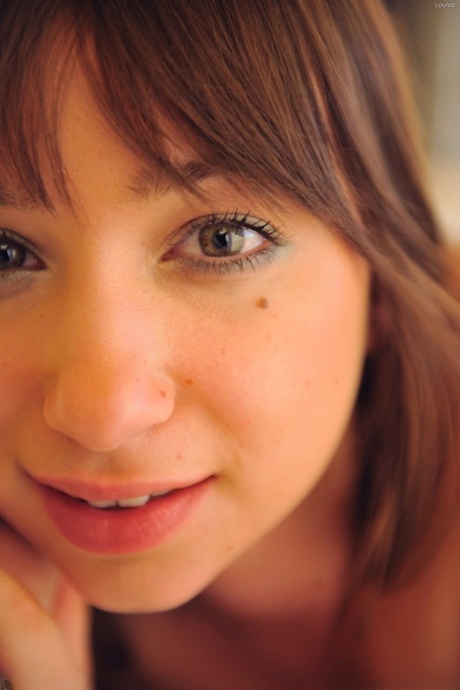 Brunette hottie Louisa teases with her ass and pussy before masturbation